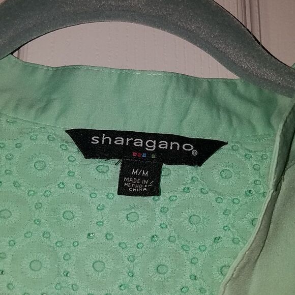 Sharagano sea foam  eyelet lace  tunic Sz M NWOT - Picture 3 of 6